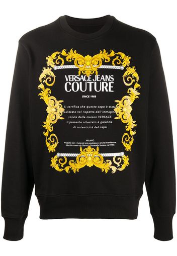 versace jeans crew neck logo sweatshirt black