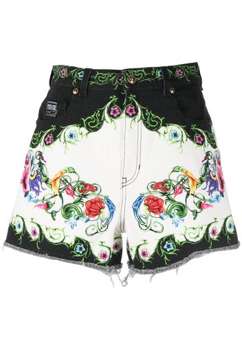 Versace Jeans Couture baroque-print short shorts - White