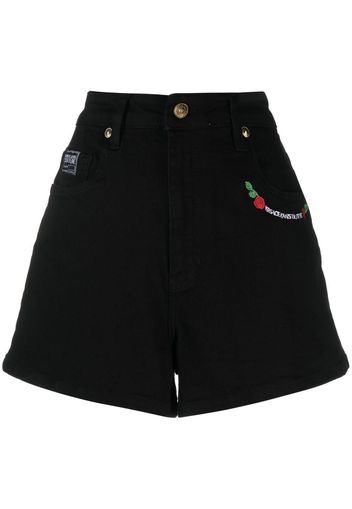 Versace Jeans Couture embroidered-logo mini shorts - Black