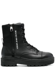 Versace Jeans Couture lace-up leather boots - Black