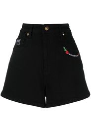 Versace Jeans Couture embroidered-logo mini shorts - Black