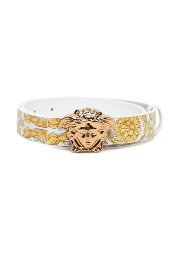 Versace Kids Medusa-buckle leather belt - White