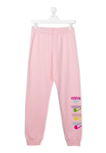 Versace Kids TEEN logo-print track pants - Pink