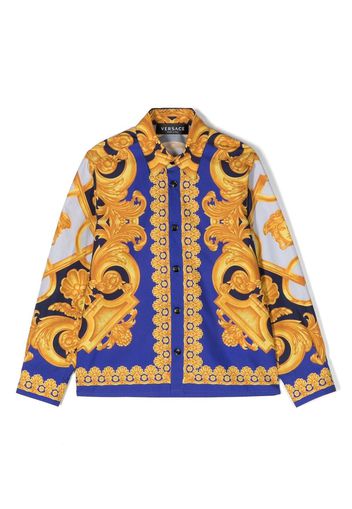 Versace Kids Barocco-print shirt - Blue