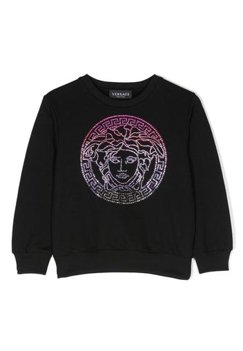 Versace Kids Medusa-Head print cotton sweatshirt - Black