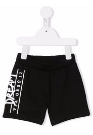 Versace Kids logo-print cotton shorts - Black