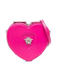 Versace Kids Medusa Head-plaque leather shoulder bag - Pink