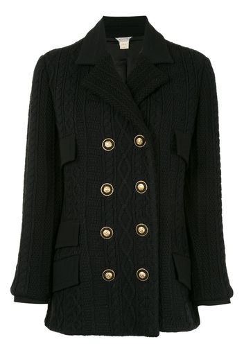 Medusa button double-breasted long sleeve jacket
