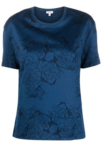 Versace Pre-Owned 2000s floral-print cotton T-shirt - Blue