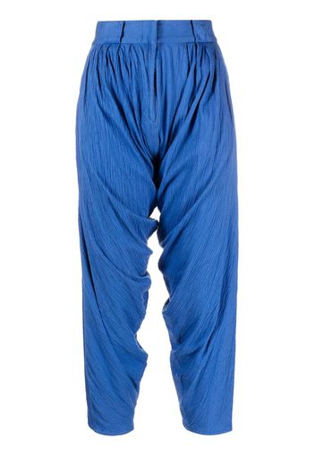 Versace Pre-Owned 1970s draped cropped trousers - Blue