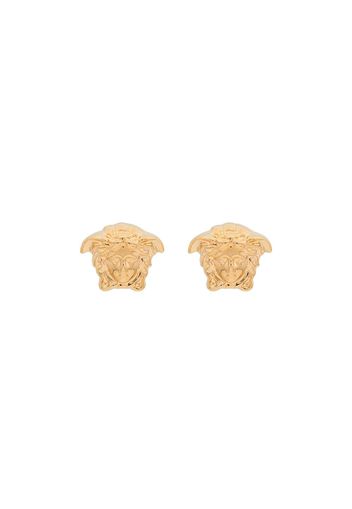 Versace gold metallic medusa stud earrings