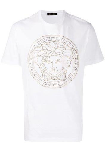 Versace Medusa motif studded T-shirt - White