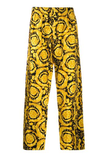 Barocco print silk pajama trousers