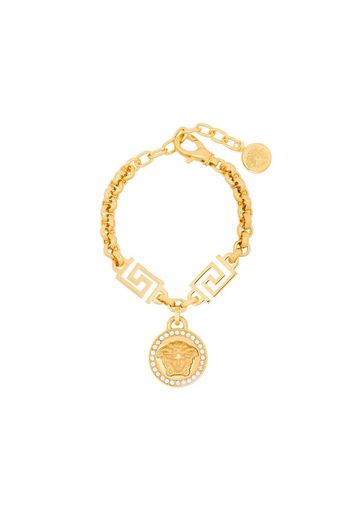 gold tone Medusa rolo chain bracelet