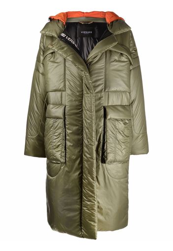 Versace hooded puffer coat - Green