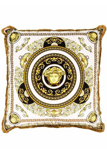 Versace Medusa-head print square cushion - White