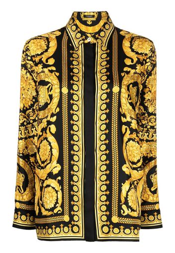 Versace Barocco-print long-sleeve shirt - Black