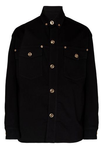 Versace Medusa logo-button denim shirt - Black