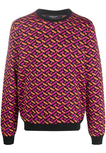 Versace La Greca jacquard wool jumper - Pink