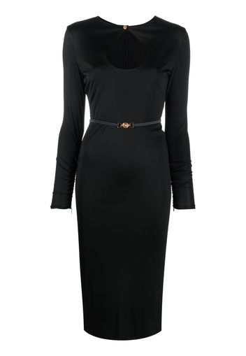 Versace belted fitted midi dress - Black