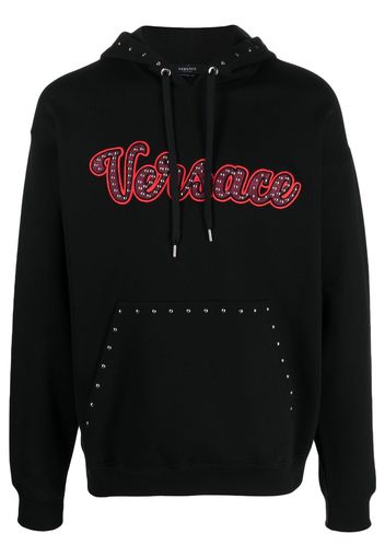 Versace studded logo hoodie - Black