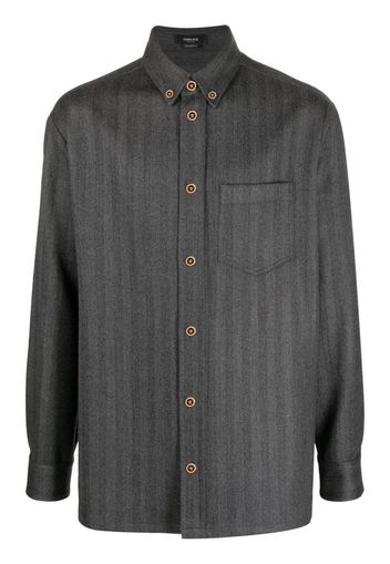 Versace striped loose-fit shirt - Grey