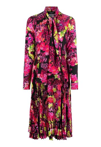 Versace floral-print midi dress - Black