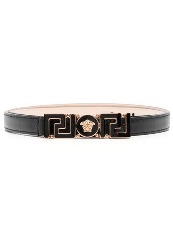 Versace Greca plaque leather belt - Black