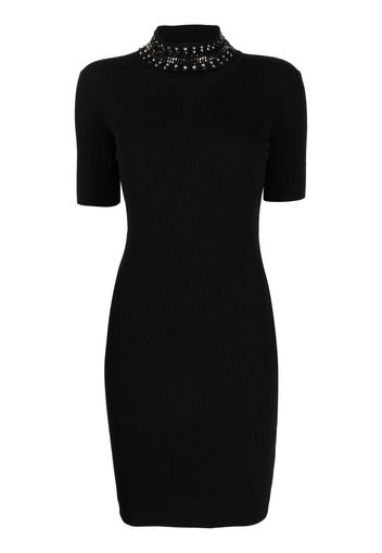 Versace spiked-turtleneck knit minidress - Black