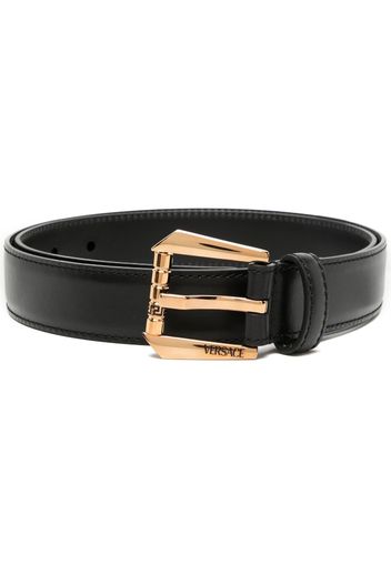 Versace logo-engraved leather belt - Black
