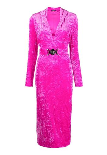 Versace Medusa Biggie velvet hooded dress - Pink