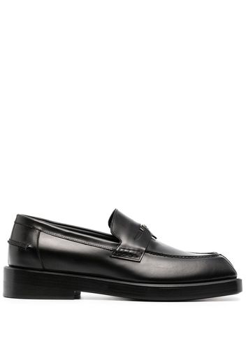 Versace logo-plaque detail loafers - Black