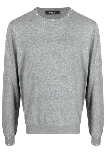 Versace studded crew-neck jumper - Grey