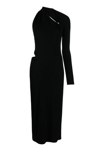 Versace one-shoulder cut-out midi dress - Black