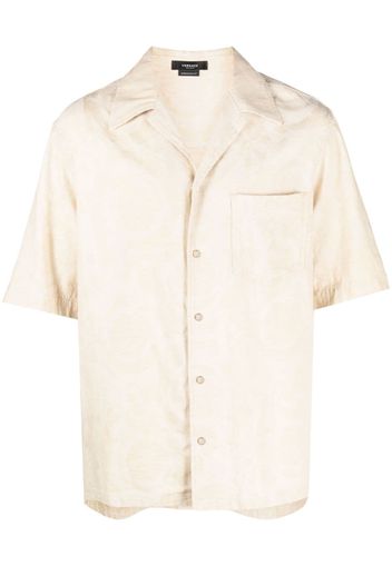 Versace Barocco Silhouette-jacquard chambray shirt - Neutrals