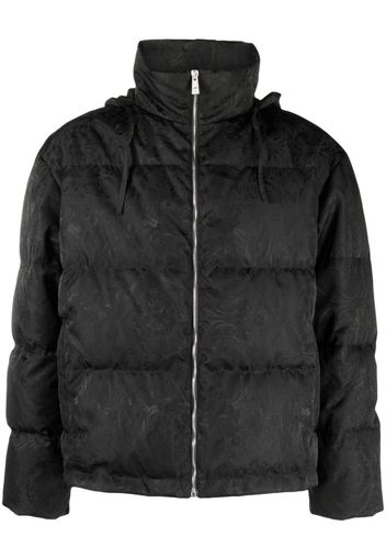 Versace Baroque-print puffer jacket - Black