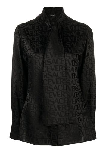 Versace Versace Allover jacquard satin blouse - Black