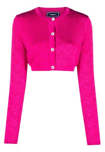 Versace La Greca-jacquard cropped cardigan - Pink