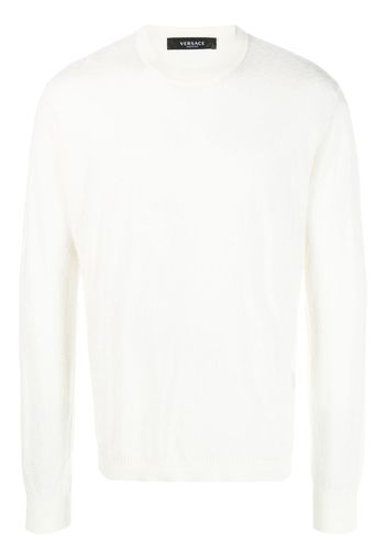 Versace La Greca cotton-silk jumper - Neutrals