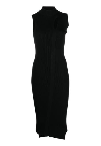 Versace cut-out ribbed-knit midi dress - Black