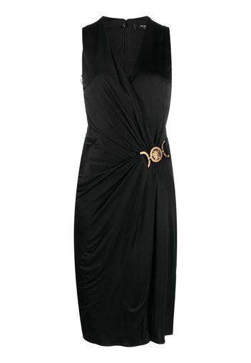 Versace Medusa plaque pleated dress - Black