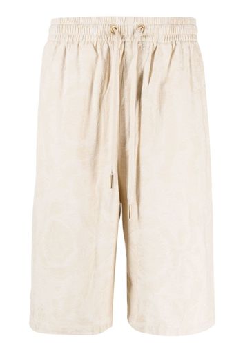 Versace Barocco Silhouette-jacquard drawstring shorts - Neutrals