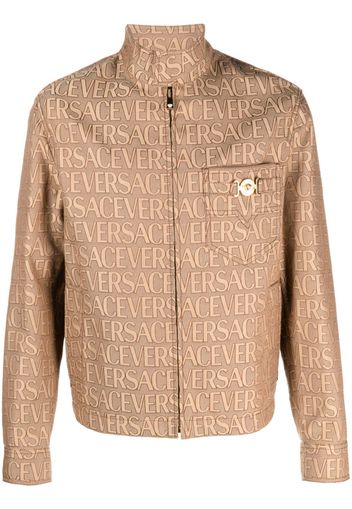 Versace Versace Allover-jacquard high-neck jacket - Brown