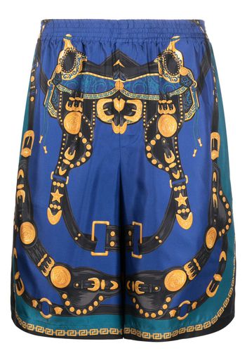 Versace Medusa Harness silk shorts - Blue