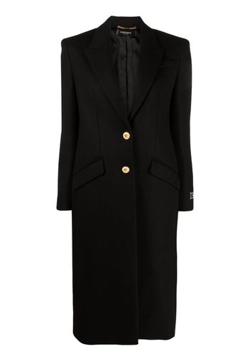 Versace single-breasted wool-blend coat - Black