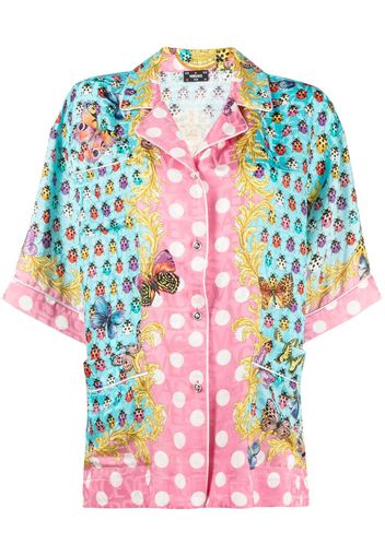 Versace Butterflies silk-blend shirt - Blue