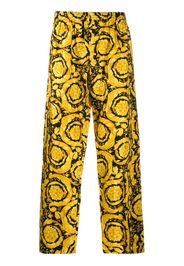 Barocco print silk pajama trousers