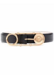 Versace safety pin-buckle leather belt - Black