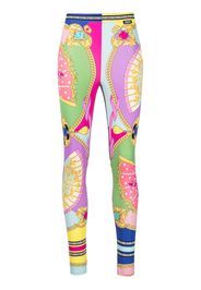 VERSACE all-over graphic-print leggings - Pink