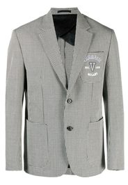 Versace logo embroidery houndstooth blazer - Black